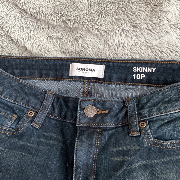Sonoma Dark Rinse Skinny Jeans 10P - Picture 2 of 8
